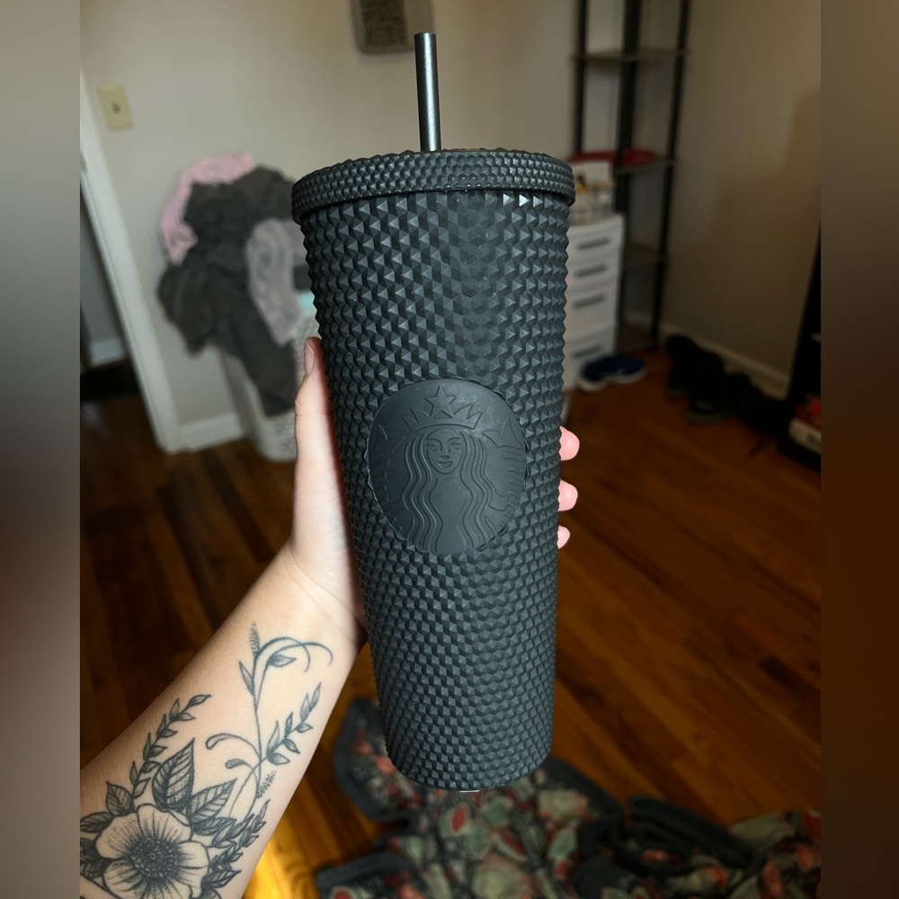 Black studded starbucks tumbler